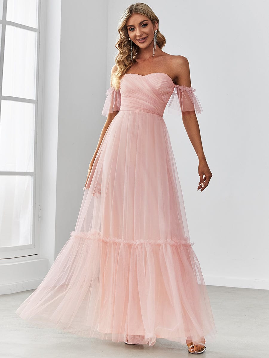 Elegant Strapless A Line Evening Gown with Cascading Ruffles - Image 18