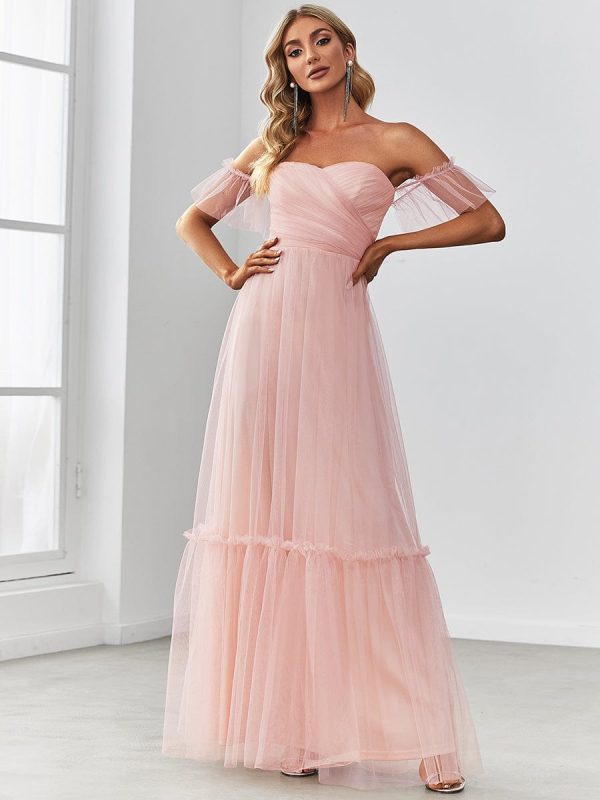 Elegant Strapless A Line Evening Gown with Cascading Ruffles - Image 20