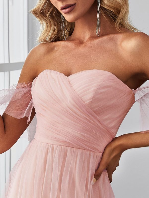 Elegant Strapless A Line Evening Gown with Cascading Ruffles - Image 26