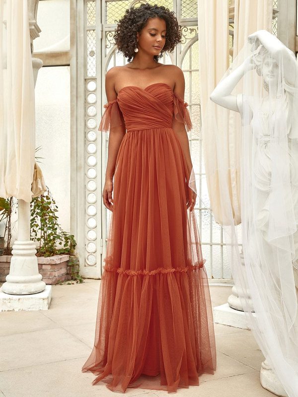 Elegant Strapless A Line Evening Gown with Cascading Ruffles - Image 9