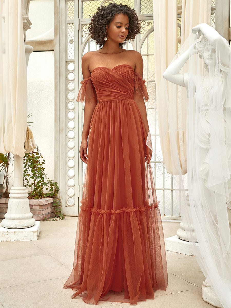 Elegant Strapless A Line Evening Gown with Cascading Ruffles - Image 9