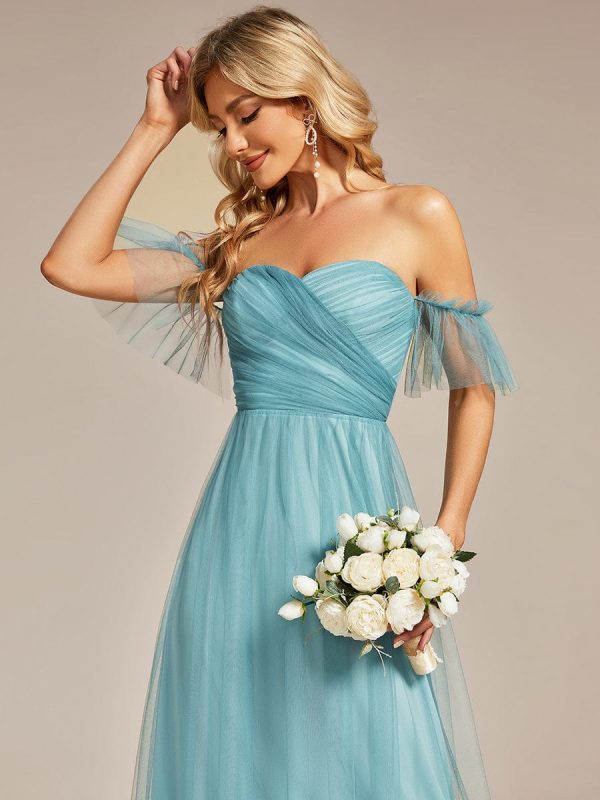Elegant Strapless A Line Evening Gown with Cascading Ruffles - Image 37
