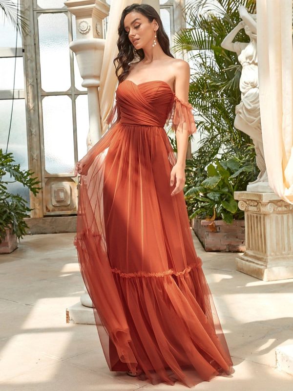 Elegant Strapless A Line Evening Gown with Cascading Ruffles - Image 7