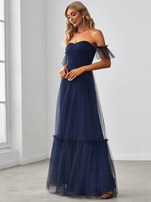 Elegant Strapless A Line Evening Gown with Cascading Ruffles - Image 31