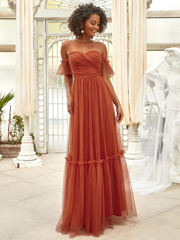 Elegant Strapless A Line Evening Gown with Cascading Ruffles - Image 8