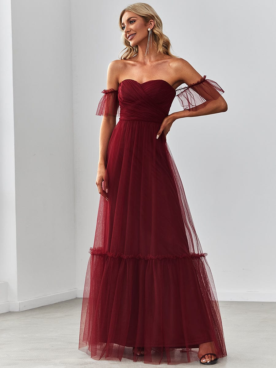 Elegant Strapless A Line Evening Gown with Cascading Ruffles - Image 28