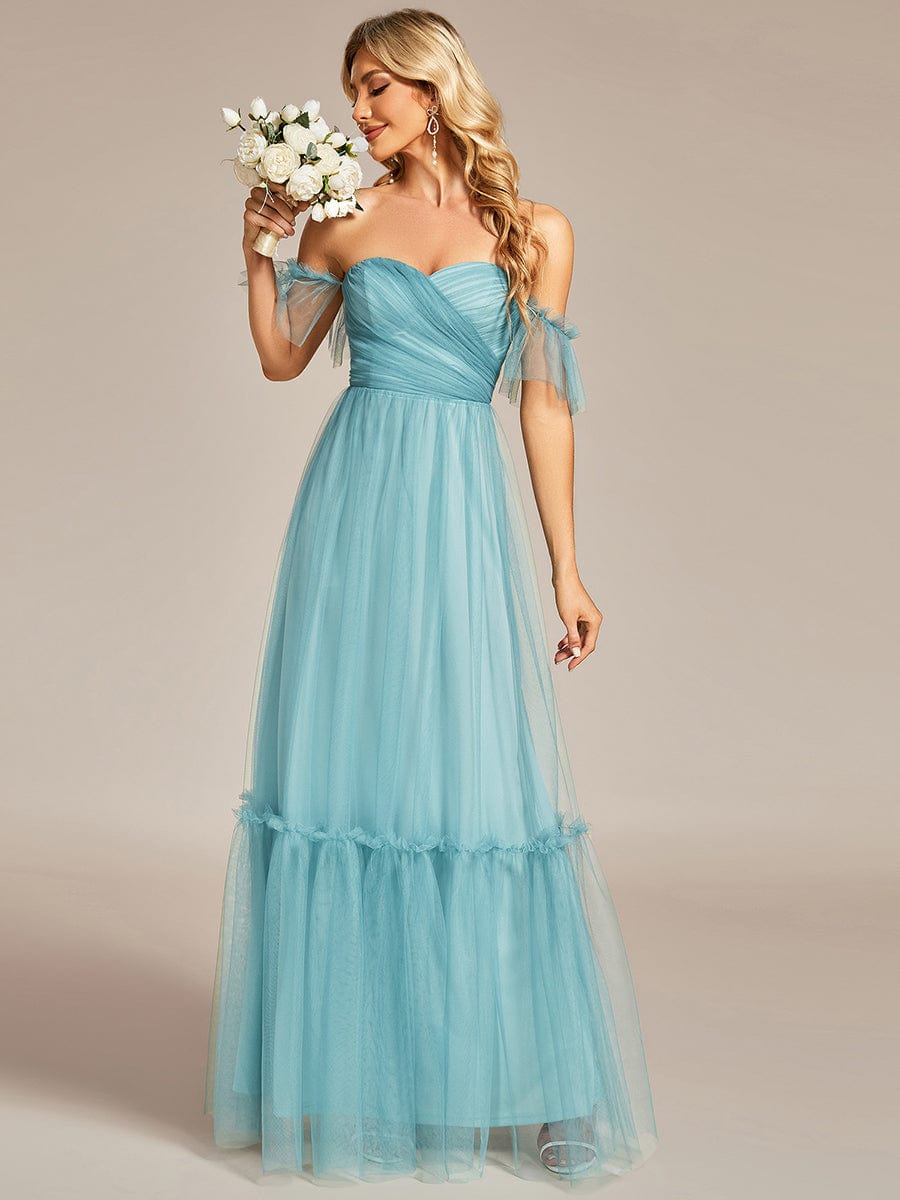 Elegant Strapless A Line Evening Gown with Cascading Ruffles - Image 24