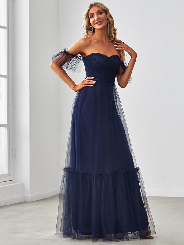 Elegant Strapless A Line Evening Gown with Cascading Ruffles - Image 32