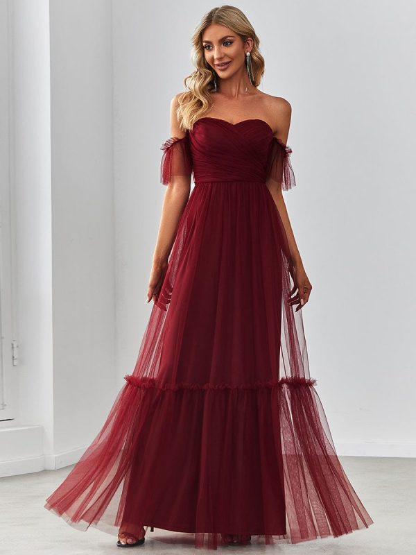 Elegant Strapless A Line Evening Gown with Cascading Ruffles - Image 27