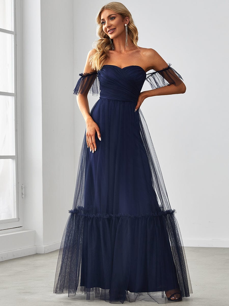 Elegant Strapless A Line Evening Gown with Cascading Ruffles - Image 22