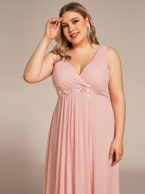Elegant V-Neck Applique A-Line Evening Gown - Image 5