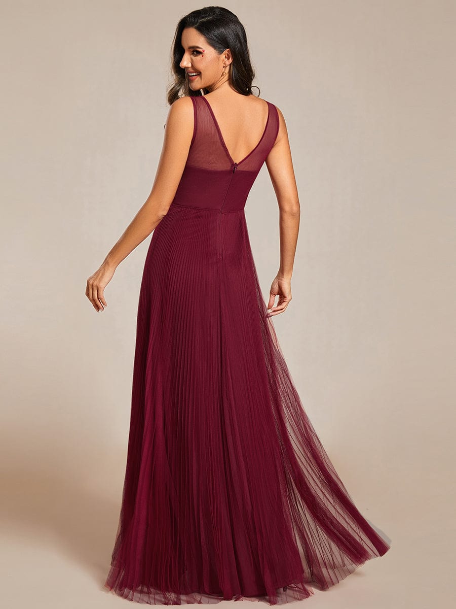 Elegant V-Neck Sleeveless Wholesale Evening Gown with Applique Detail - Image 7