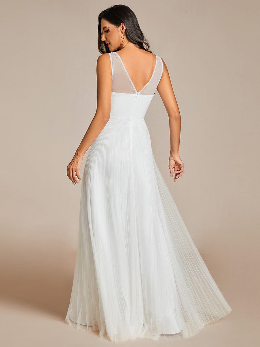 Elegant V-Neck Sleeveless Wholesale Evening Gown with Applique Detail - Image 11