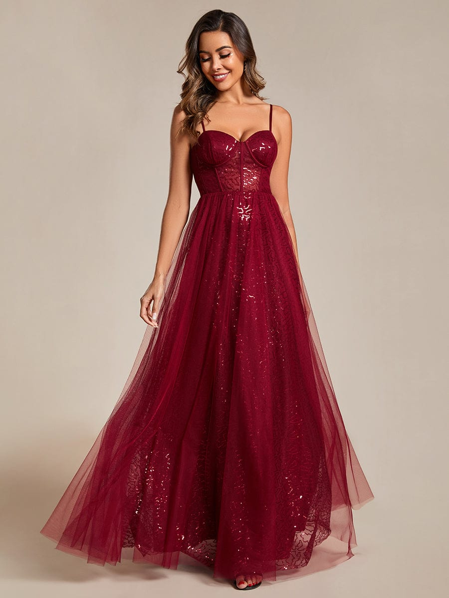 Enchanting Sequin Adorned High-Waisted Evening Gown - Image 6