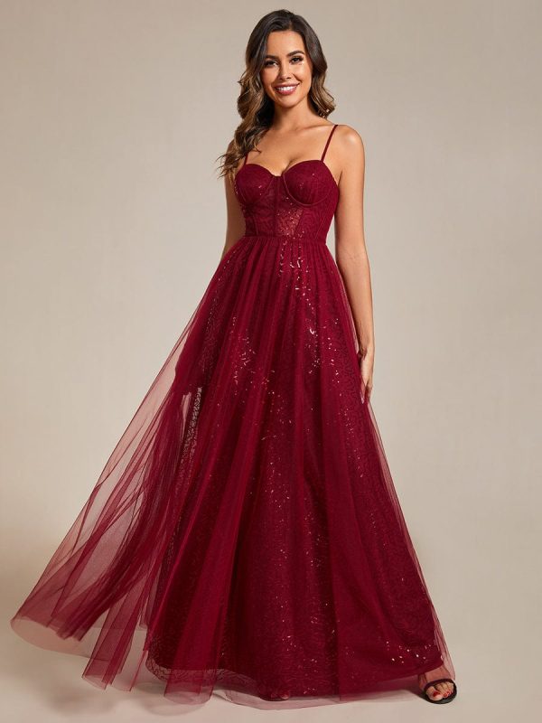 Enchanting Sequin Adorned High-Waisted Evening Gown - Image 9