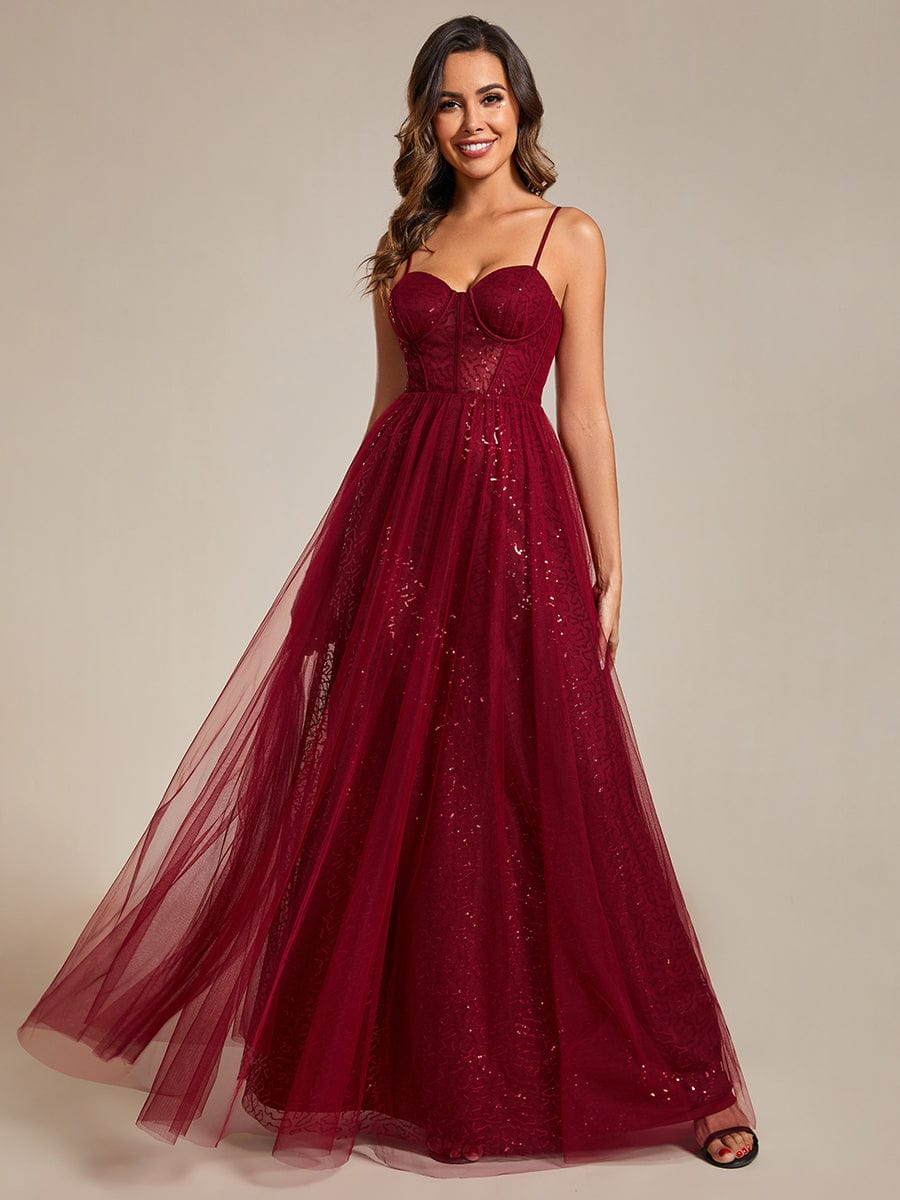 Enchanting Sequin Adorned High-Waisted Evening Gown - Image 9