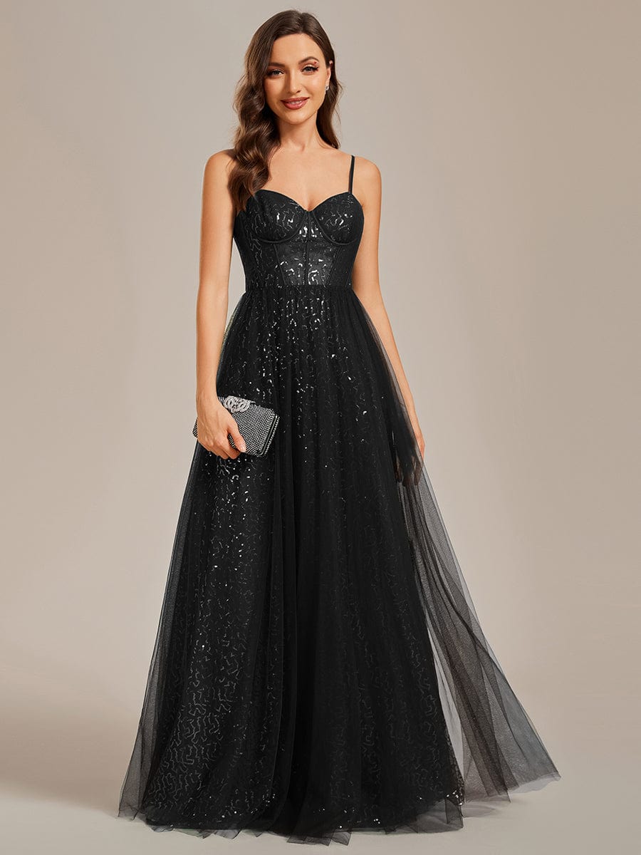 Enchanting Sequin Adorned High-Waisted Evening Gown - Image 12