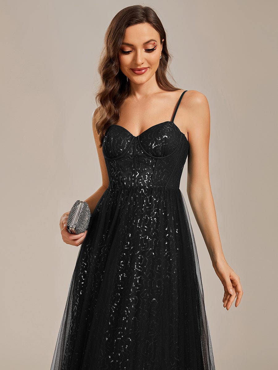 Enchanting Sequin Adorned High-Waisted Evening Gown - Image 13