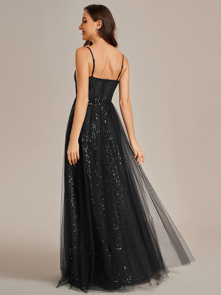 Enchanting Sequin Adorned High-Waisted Evening Gown - Image 14