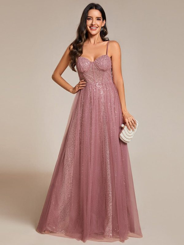 Enchanting Sequin Adorned High-Waisted Evening Gown - Image 16