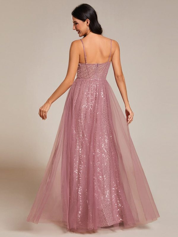 Enchanting Sequin Adorned High-Waisted Evening Gown - Image 17