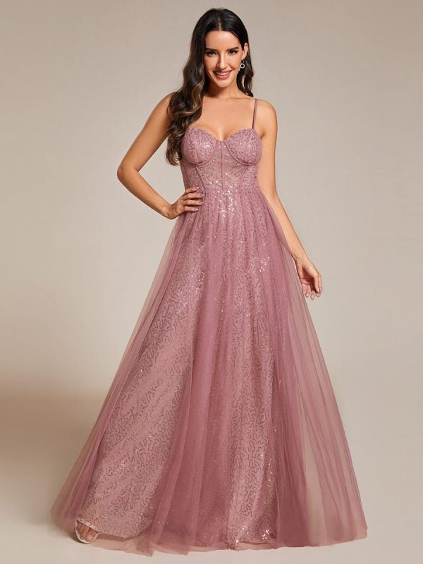 Enchanting Sequin Adorned High-Waisted Evening Gown - Image 18