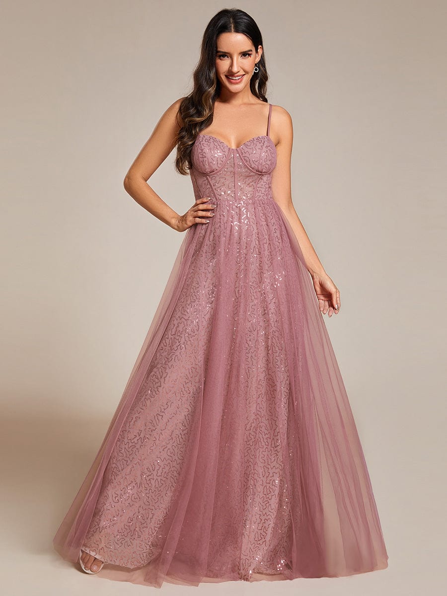Enchanting Sequin Adorned High-Waisted Evening Gown - Image 18
