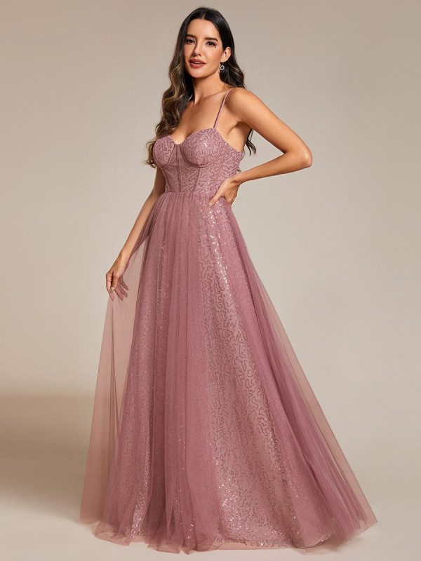 Enchanting Sequin Adorned High-Waisted Evening Gown - Image 19