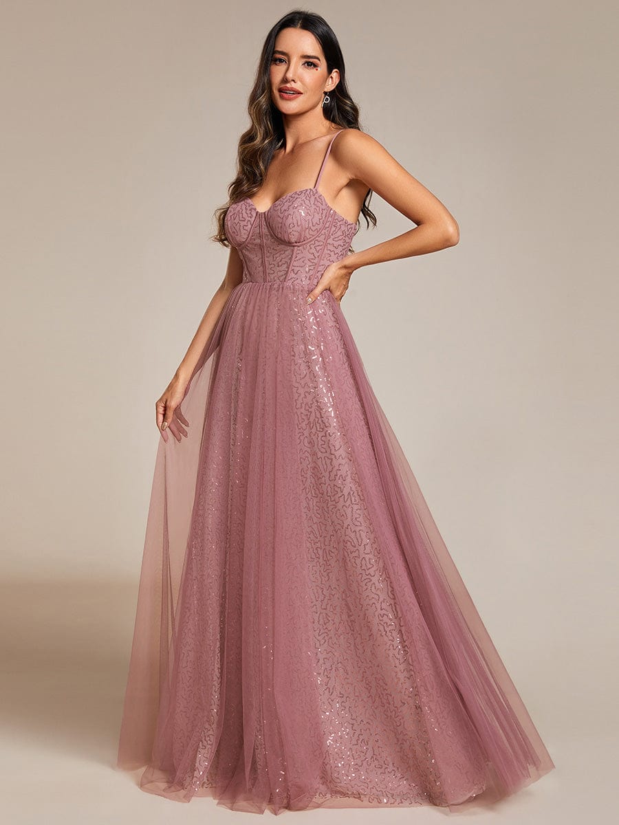 Enchanting Sequin Adorned High-Waisted Evening Gown - Image 19
