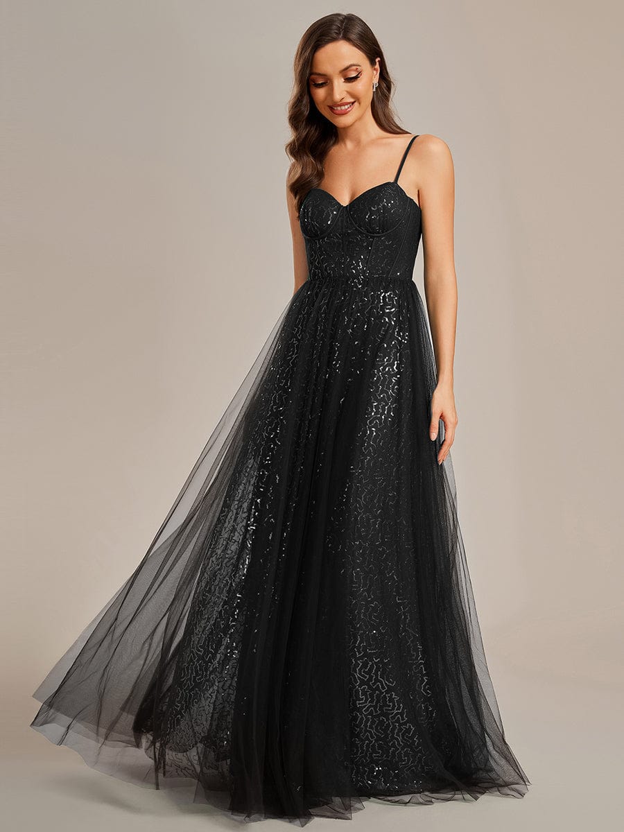 Enchanting Sequin Adorned High-Waisted Evening Gown - Image 11