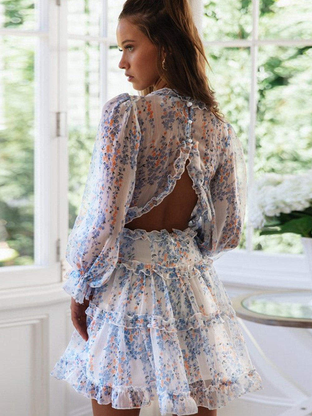 One Shoulder Comfortable And Casual Mini Dress A-Line Gypsy Bishop Poet Straight Across Off-Shoulder Paneled Dress - Image 15