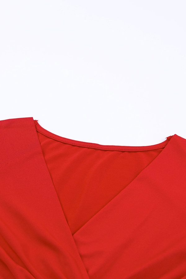 Fashion Solid Square Neck Long Sleeve Bodycon Dress - Image 24