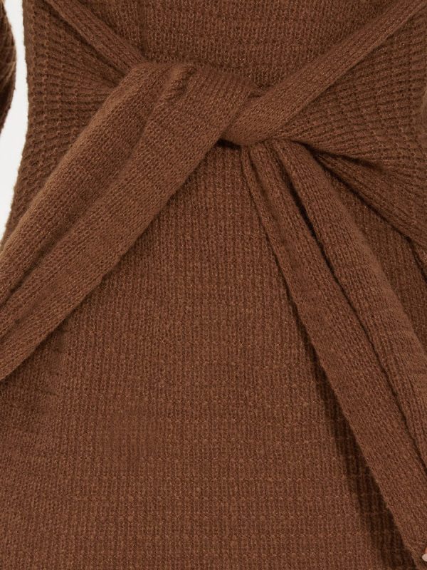 Fishtail Silhouette Sweater Dress With Belt - Image 15