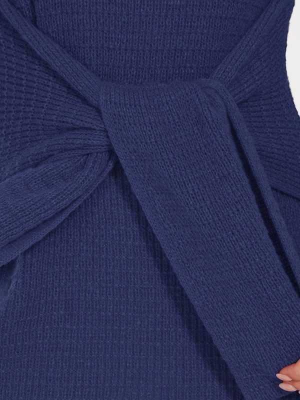 Fishtail Silhouette Sweater Dress With Belt - Image 20