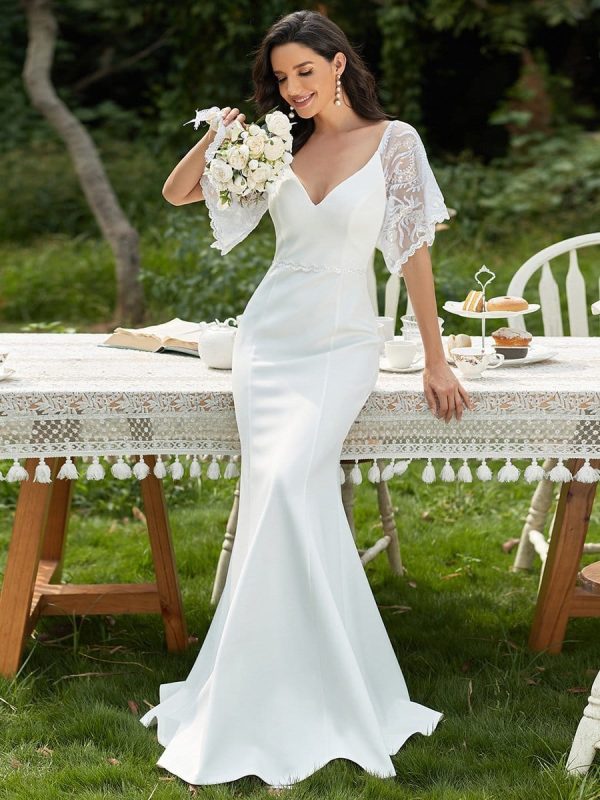 Flirty Sequined V-Neck Maxi Party Dress with Flare Sleeves - Image 8