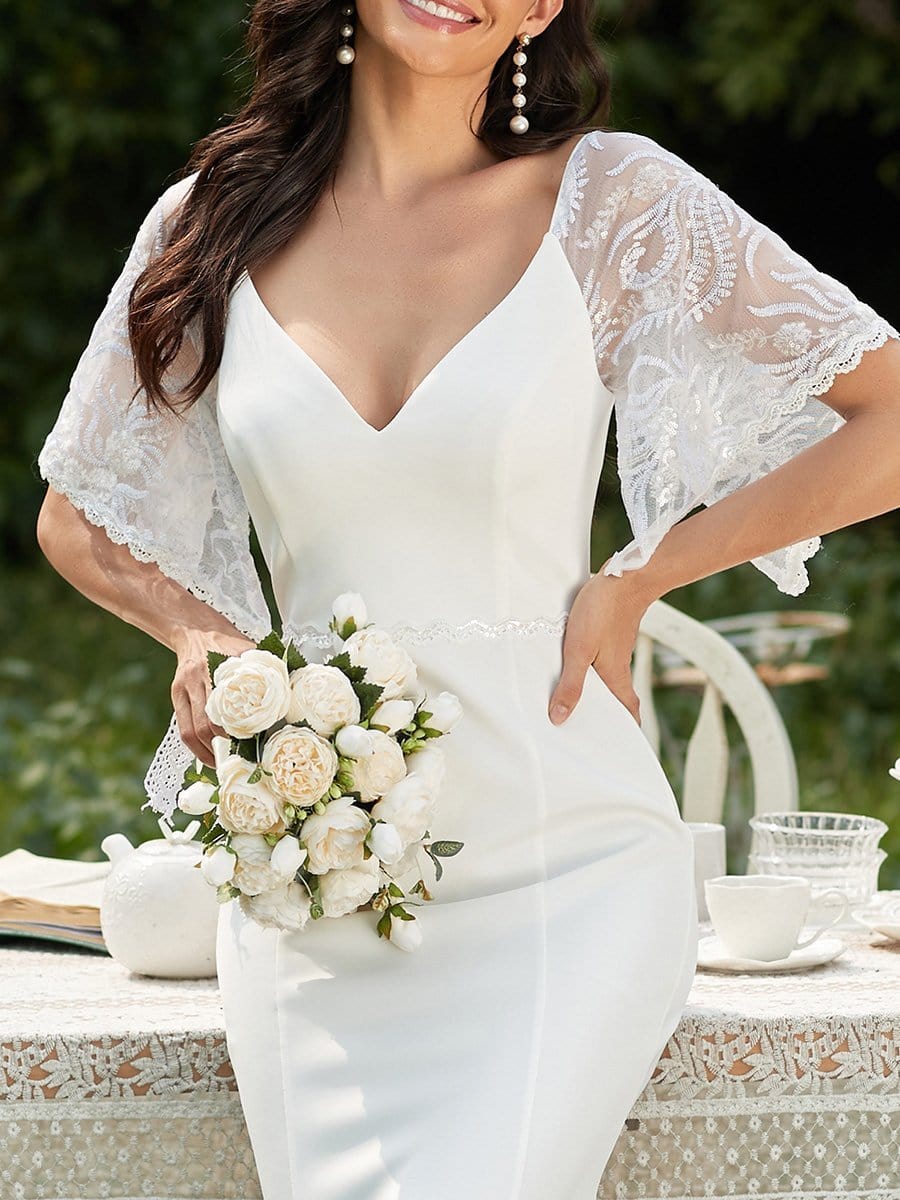 Flirty Sequined V-Neck Maxi Party Dress with Flare Sleeves - Image 12