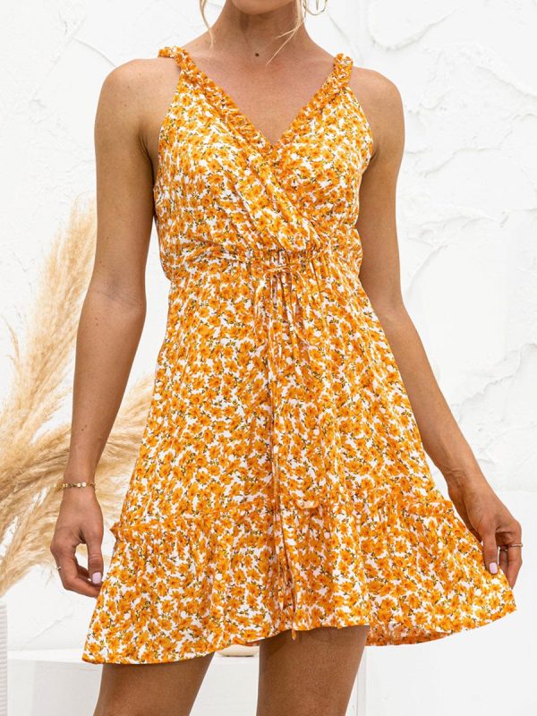Floral Frill Trim Sleeveless Mini Dress - Image 2