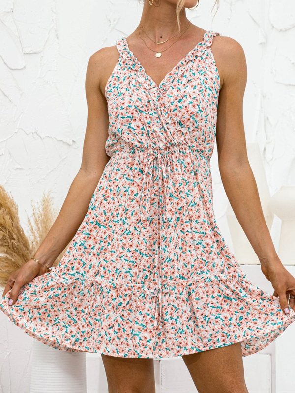 Floral Frill Trim Sleeveless Mini Dress - Image 4
