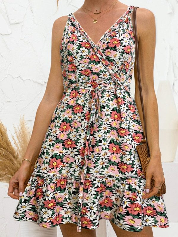 Floral Frill Trim Sleeveless Mini Dress - Image 5