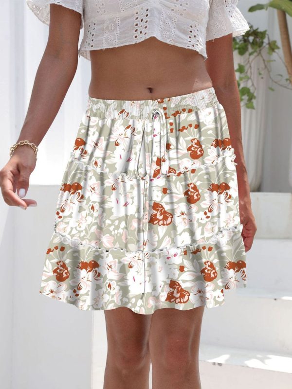 Floral Tiered Ruffle Cute Flowy Chiffon Mini Dress - Image 2