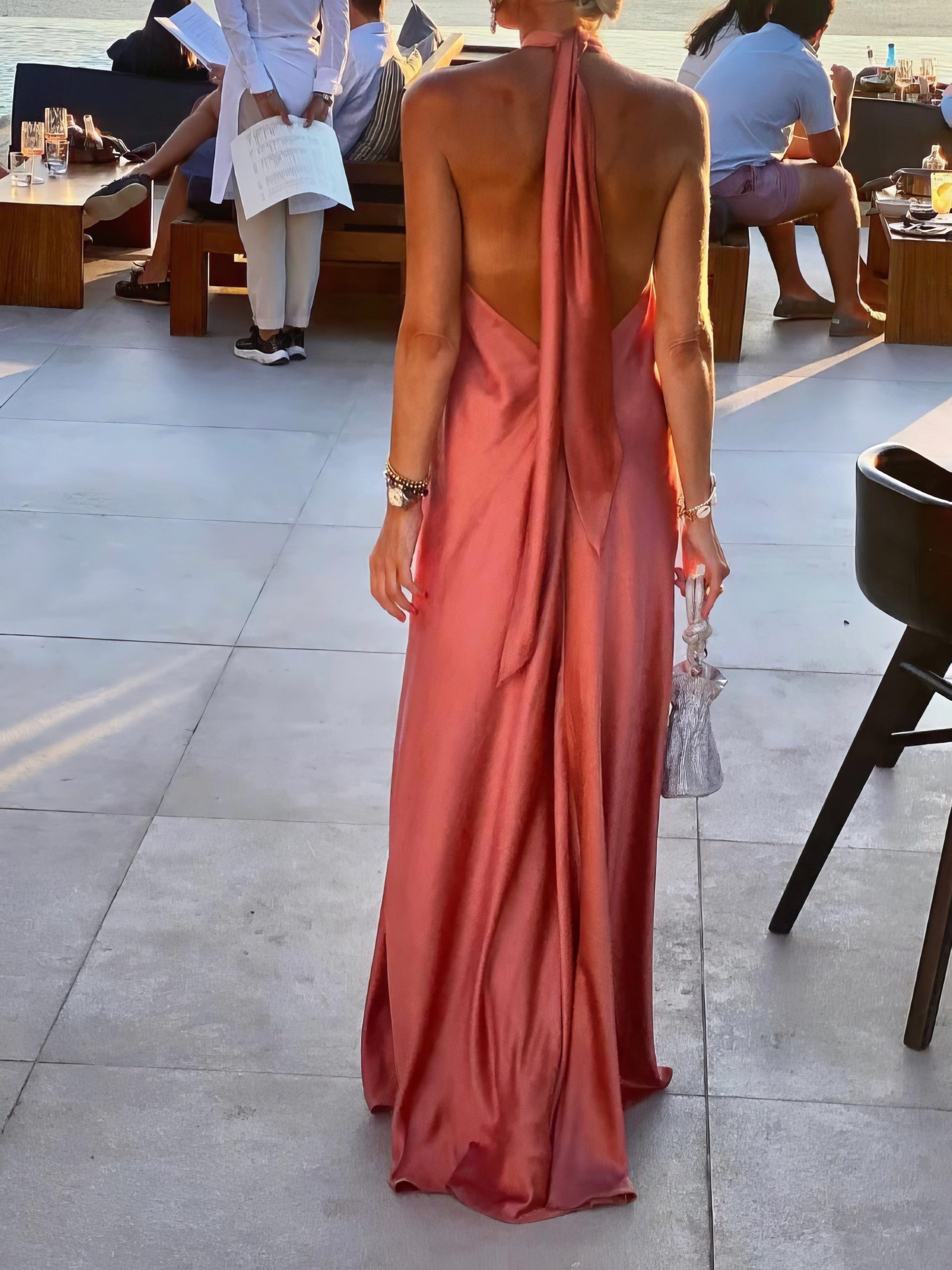 Gorgeous Sleeveless Dress with Halter Neck and Open Back - Image 3