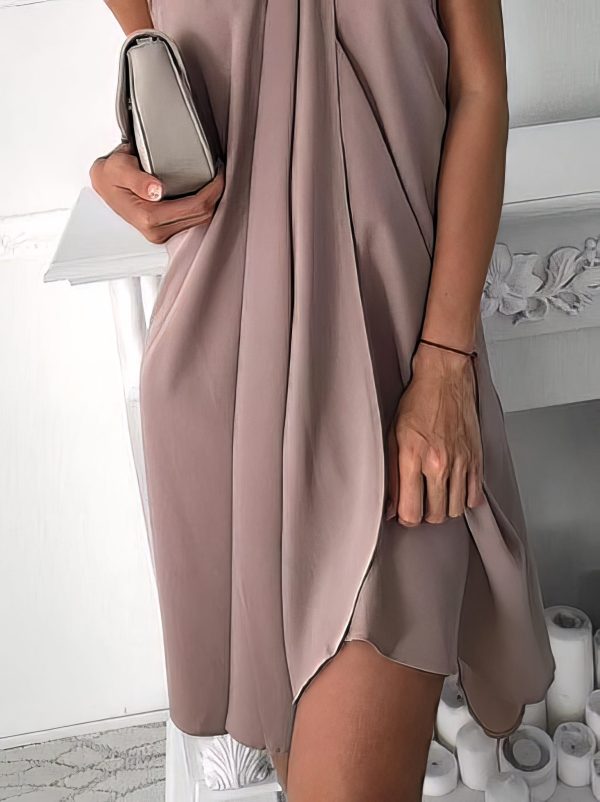 Halter Style Loose Irregular Dress for Casual Chic - Image 3