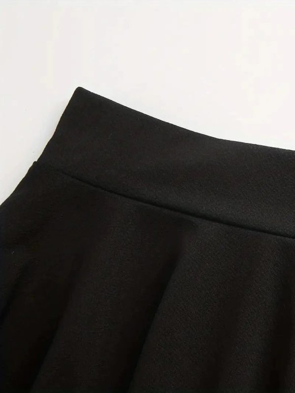 Chic Pleated Skater Skirt Mini Dress with High Waist - Image 20