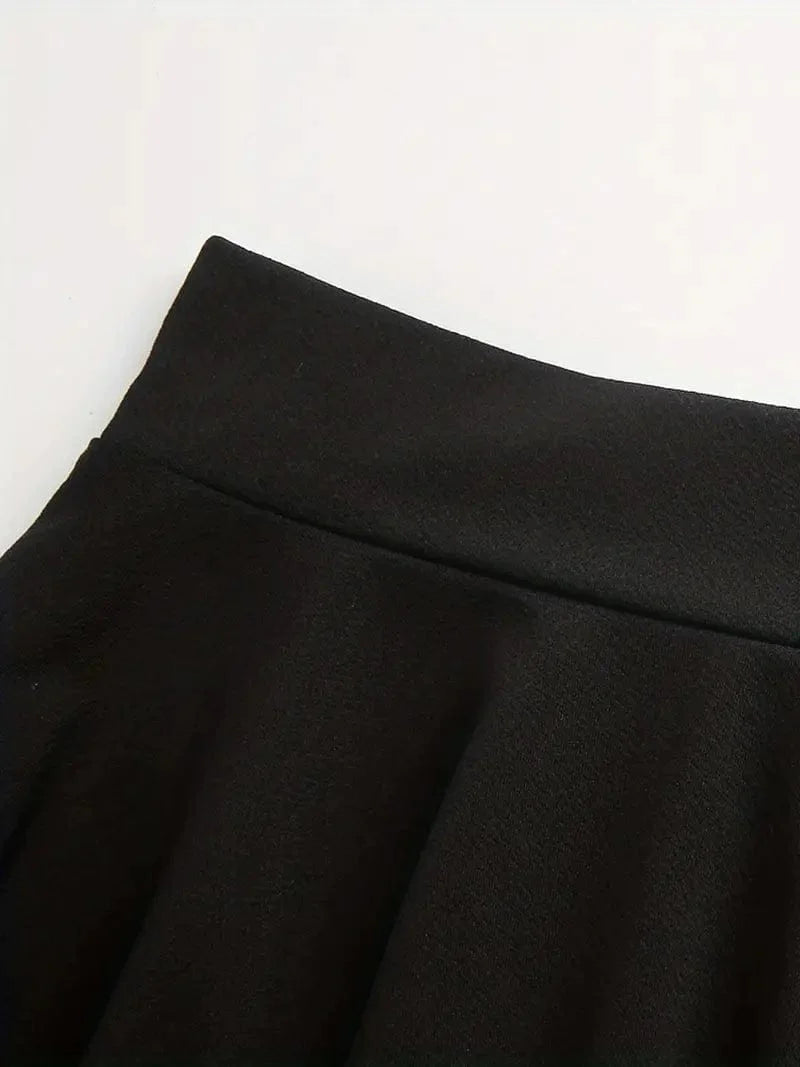 Chic Pleated Skater Skirt Mini Dress with High Waist - Image 20