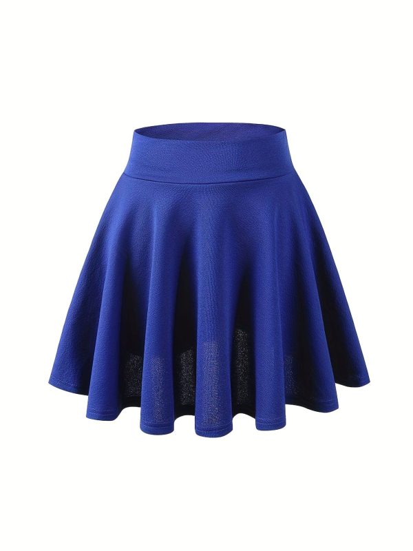 Chic Pleated Skater Skirt Mini Dress with High Waist - Image 16
