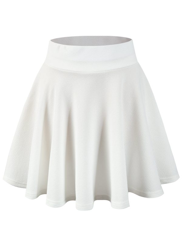Chic Pleated Skater Skirt Mini Dress with High Waist - Image 11