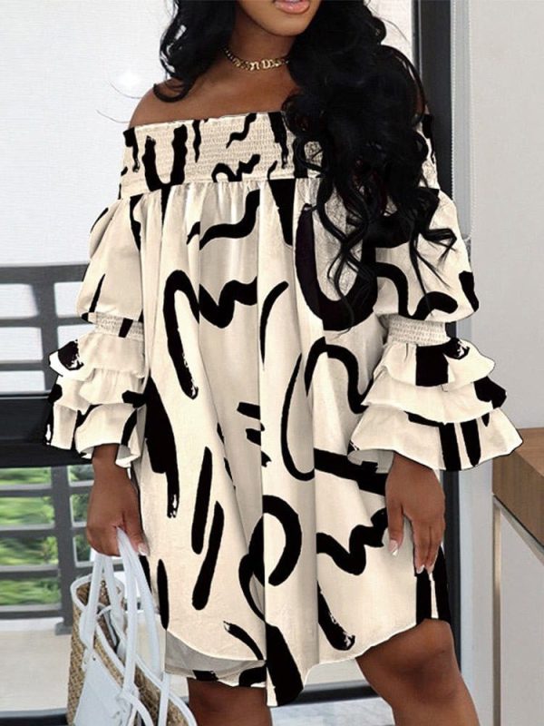 Sexy Fashion Off Shoulder Printed Mini Dress - Image 3
