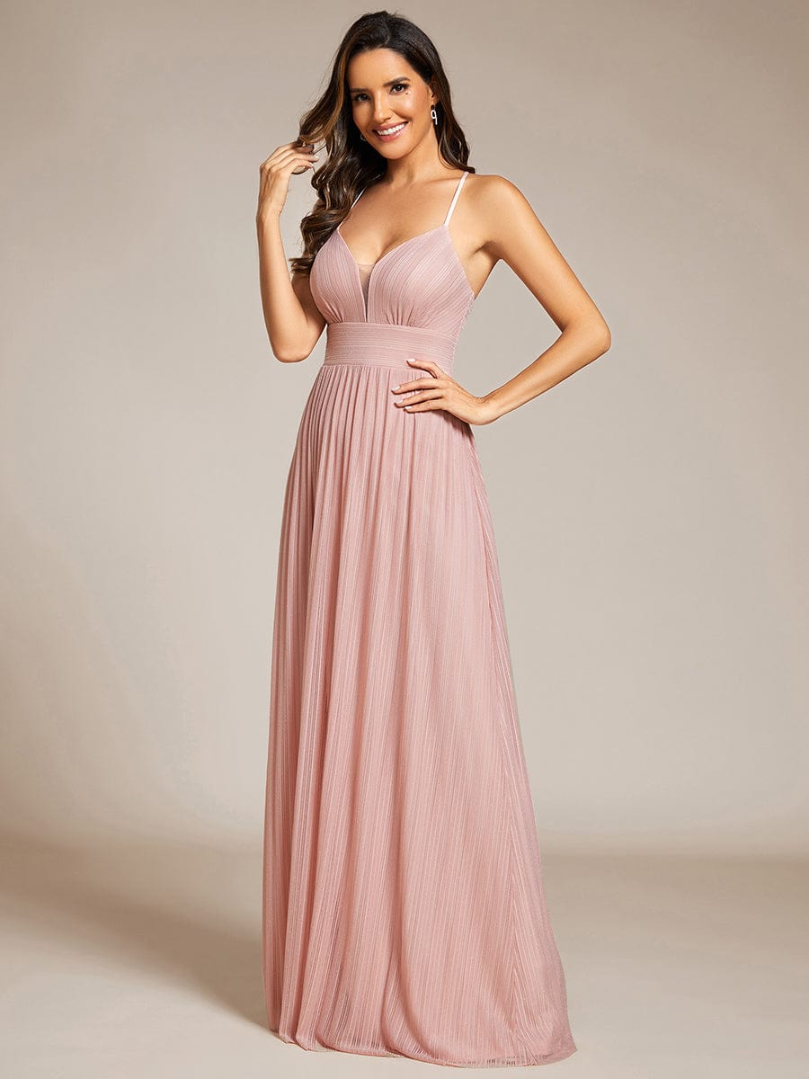 Shimmering Sleeveless Cross Back Evening Gown for Wholesale Buyers - Image 5