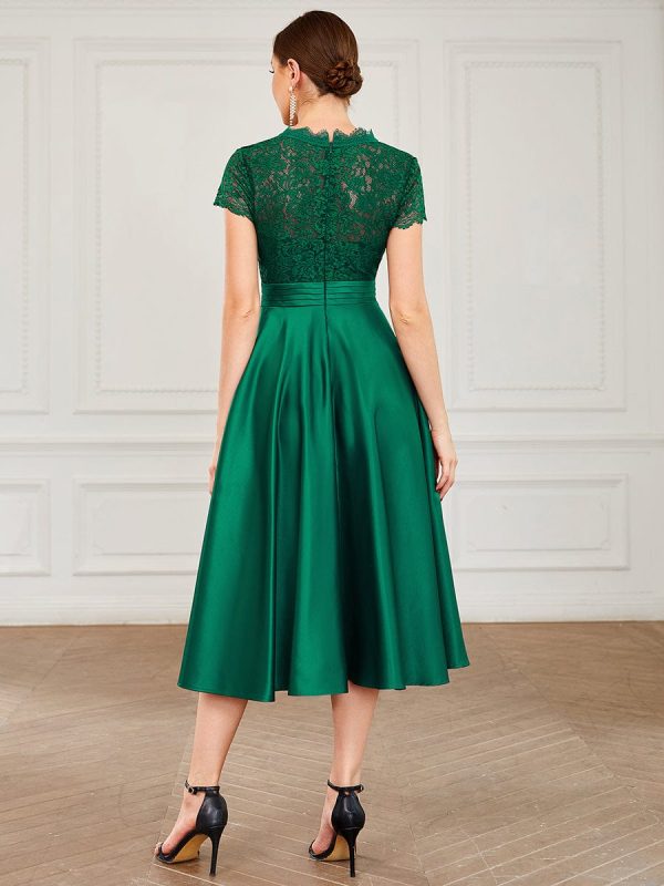 Short Sleeve Knee-Length Evening Dress for Women - Image 19