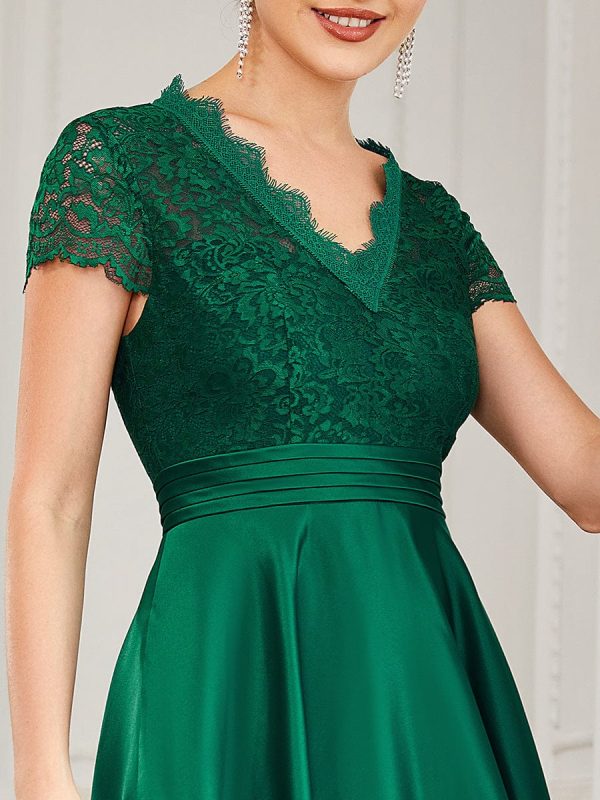 Short Sleeve Knee-Length Evening Dress for Women - Image 22